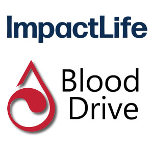 ImpactLife Blood Drive logo with a blood drop symbol.