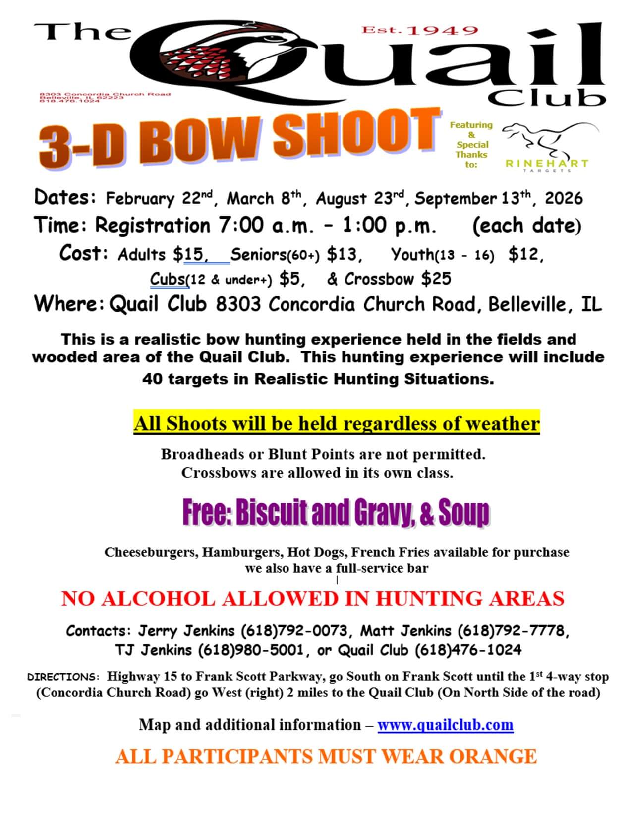 3-D bow shoot event poster details.