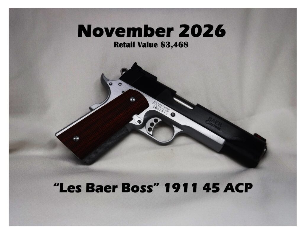 Handgun display with text about value.