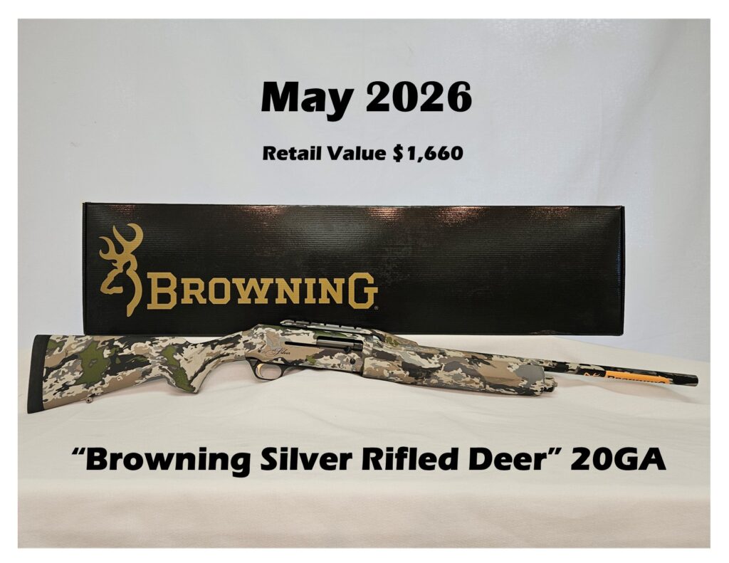 Browning Silver Rifled Deer 20GA shotgun display.