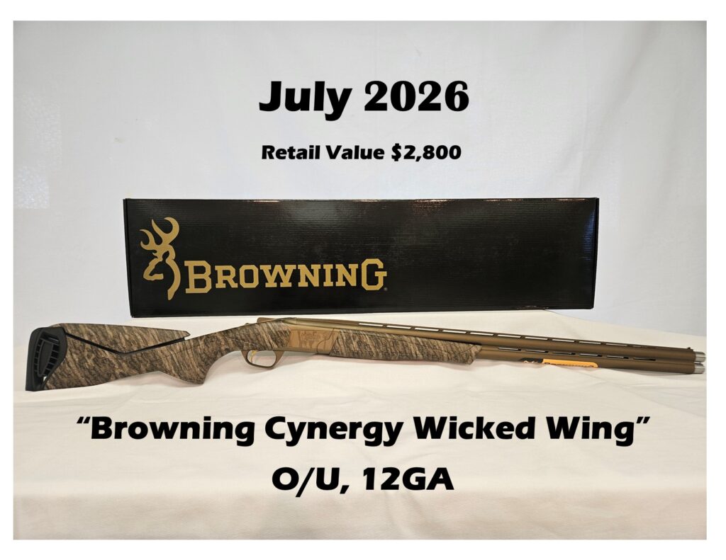 Browning shotgun display with pricing information.