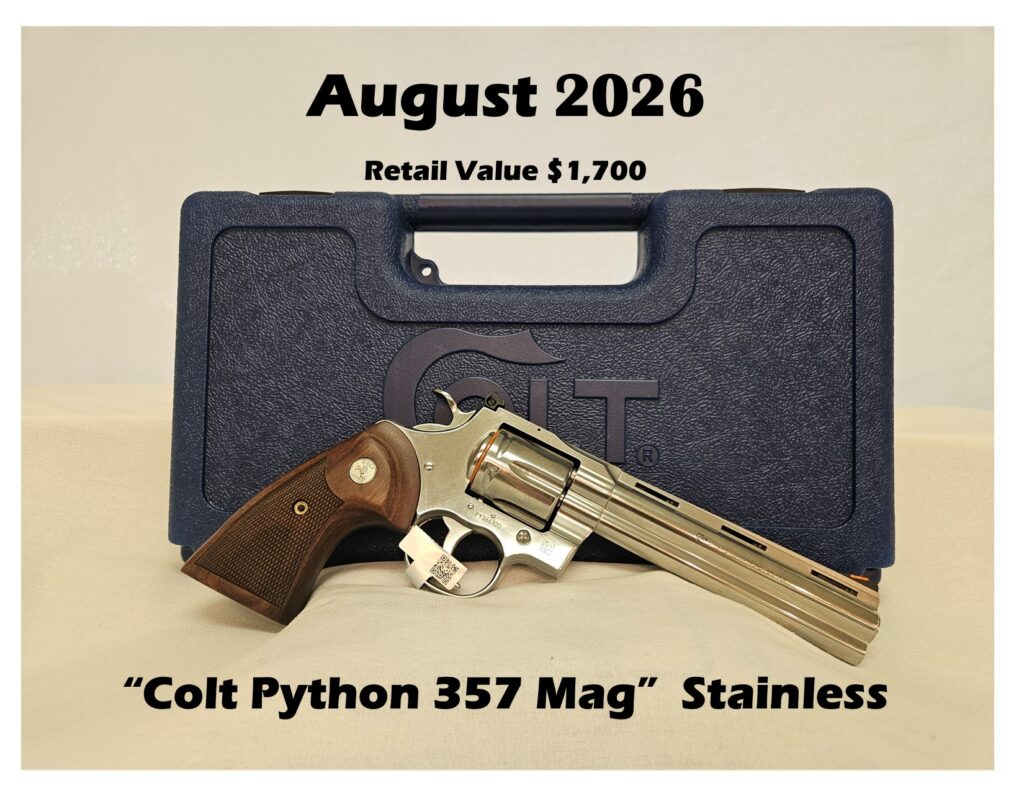 Stainless Colt Python revolver with case.